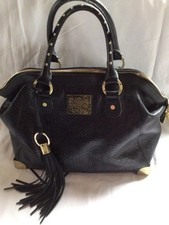 BIBA Black Monogram Leather