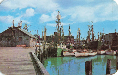 Postcard fishing boats - fishing, dories
