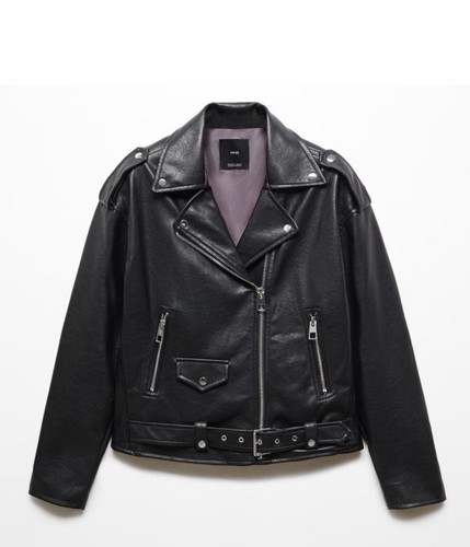 Mango leather effect biker - mango,
