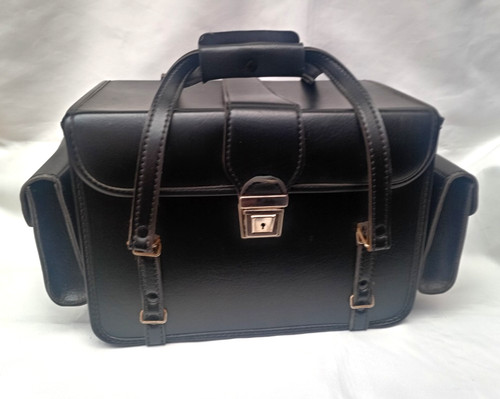 Large black leather outfit - leather, bag
