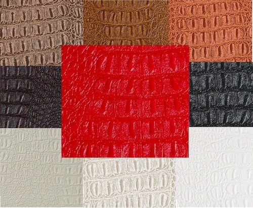 Gator faux leather fabric - leather, by