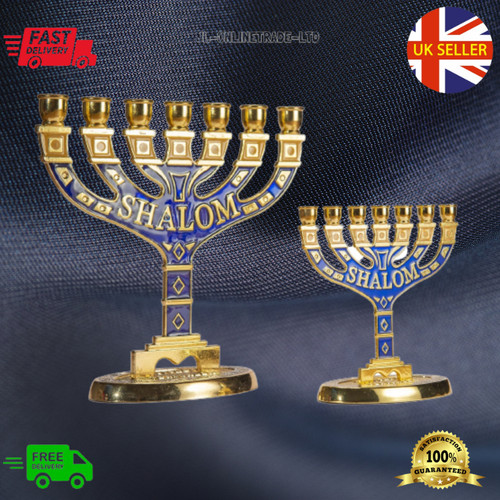 New gold hanukkah gift menorah - new,
