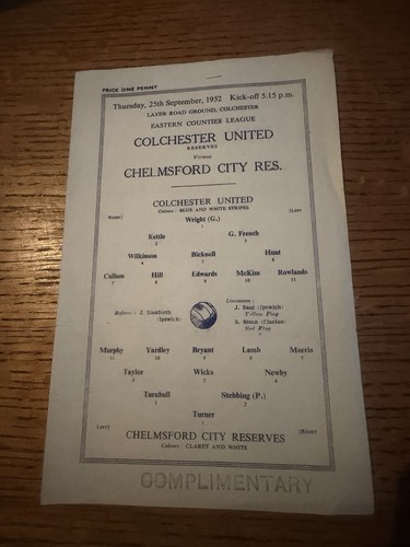 Colchester united reserves - colchester,