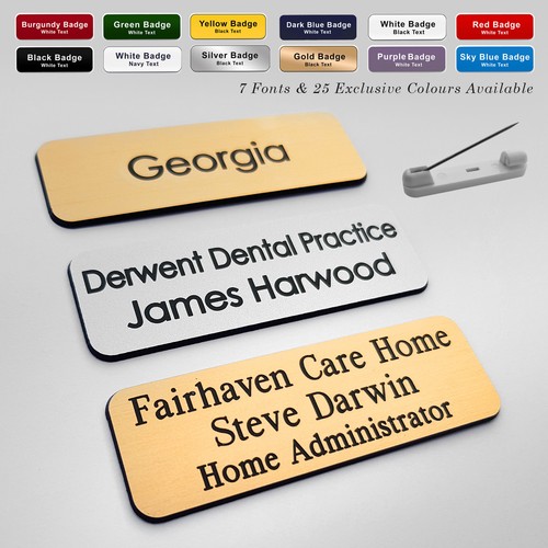 Pin custom engraved name badge - pin,