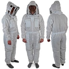 Ventilated Beekeeping Suit Full Body Bee Suit with Fencing Veil Hood Protection