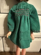 Sindy Doll Green Smock Dress Vintage Pedigree 1967 Corduroy with Patch Pocket