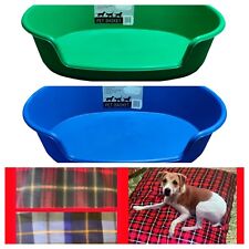 Plastic Dog Bed 2 Colours 6 Patterns Inner Mattress