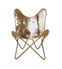 Butterfly Chair-Powder Coated Iron Openable Frame Leather Lounge chair PL2-1.191