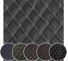 Faux Leather Fabric Foam Quilted Scrim Car Seat Mat Upholstery Material Bentley