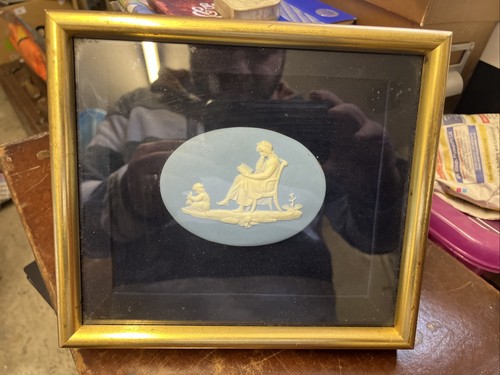 C19th wedgwood plaque - c19th, framed