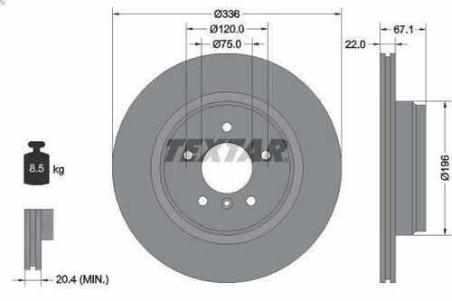 Brake disc textar 92137905 - disc,
