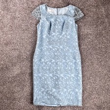 Carla Ruiz Womens Occasion Dress Size 42 Blue Rhinestones Metallic