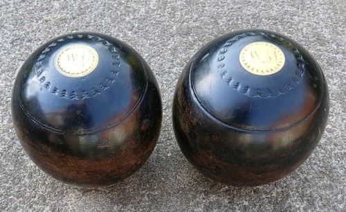 Pair vintage lignum vitae - of,