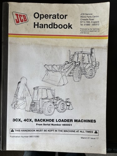 Operator handbook for - for, jcb