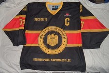 DREDD JUDGE DREDD ICE HOCKEY JERSEY CUSTOM MADE BY OWAYO SIZE XL BRAND NEW 