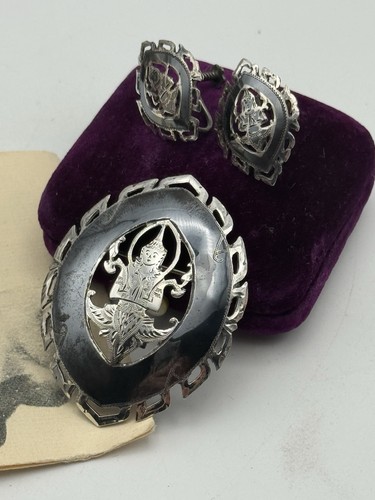 Siam sterling niello brooch - brooch, &