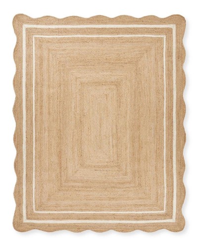 Jute rug scallop - rug, carpet