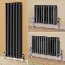 Anthracite Traditional Radiator Vertical Horizontal 3 Column Cast Iron Style Rad