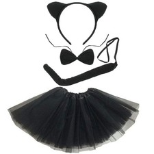 Animal Ears Bow Tie Tail Tutu Costume Set for World Book Day, Halloween,