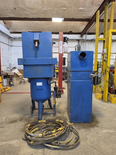 Shot blast pot and - pot,