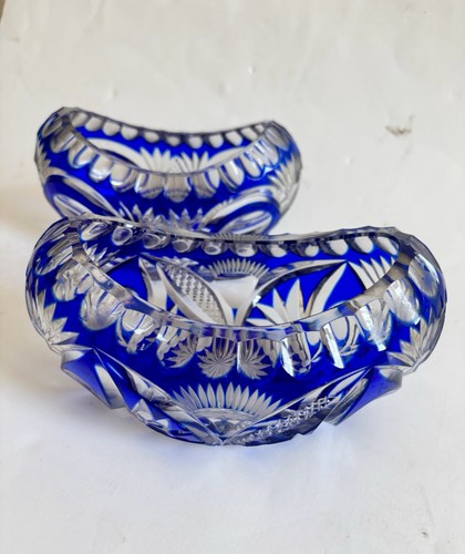 Pair vintage bohemian cobalt - pair,