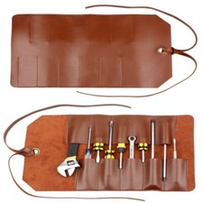 Leather Tool Roll Up Pouch