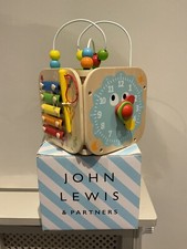 John Lewis Wooden activity cube 12 Months Plus - Sounds Sorting Time Hand Eye