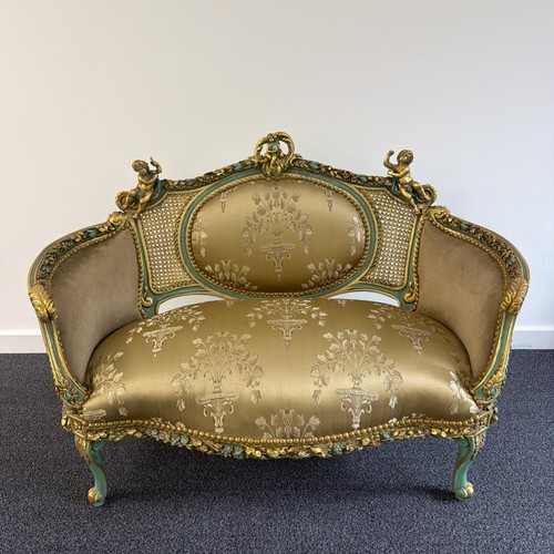 French rococo settee - rococo, two