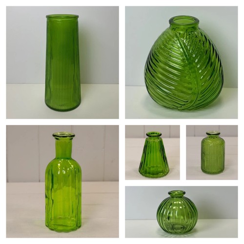 Emerald green glass stem - emerald,