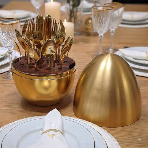 Premium polished gold cutlery - polished,