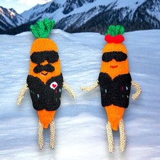 KNITTING PATTERN - Christmas Spy Kevin the Carrot and Katie inspired 20 cms doll