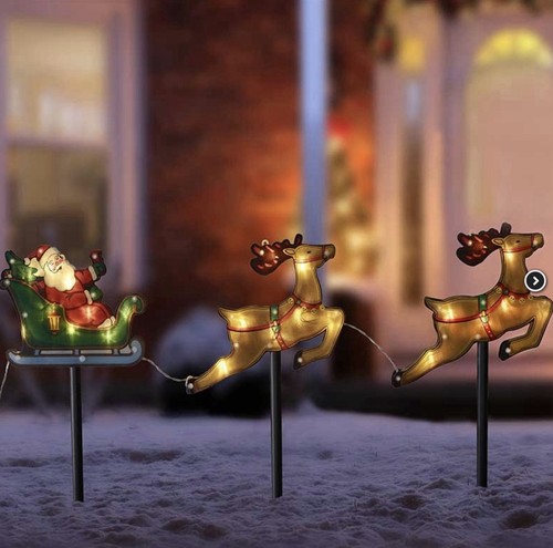 Santa sleigh light xmas - light, up