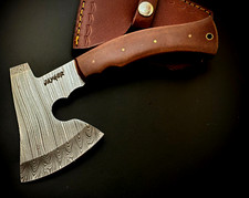 Handmade Axe | Functional | Camping & Hiking | Damascus Steel | Leather Sheath