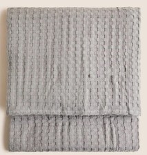 M&S Collection Large Grey Pure Cotton Waffle Throw 150 X 200 Cm RRP £39.50