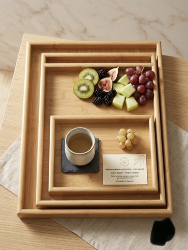 Piece nesting wooden - 3-piece, serving