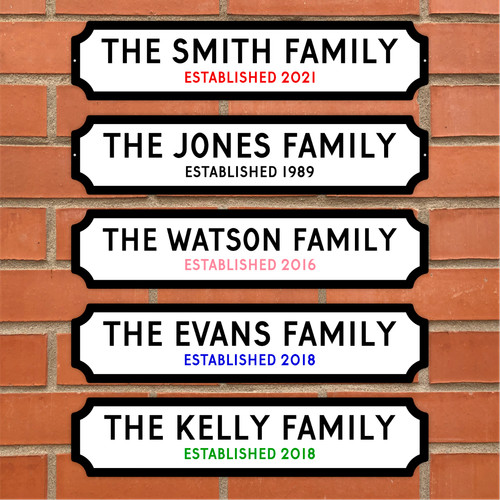 Personalised surname sign - surname, on