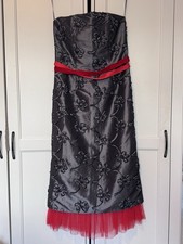 Fee G Grey & Red Evening Prom