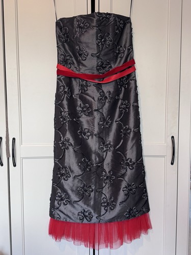 Fee grey red evening prom - red,