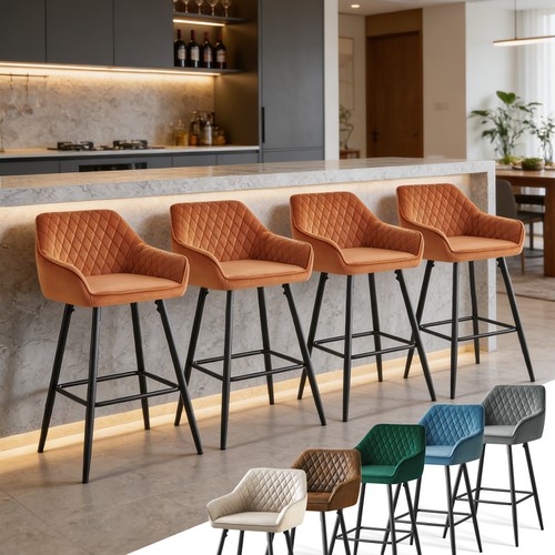 Set bar stools velvet - 2/4,