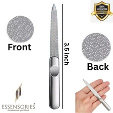 Stainless Steel Nail File Metal Emery Board Double-Sided Manicure Pedicure Tool