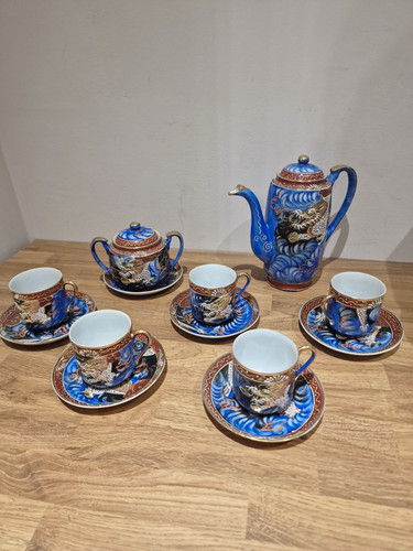 Antique samurai china moriage - china,