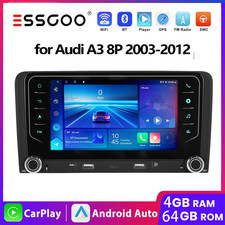4+64G Android 14 Car Stereo Apple Carplay GPS Head Unit For Audi A3 8P 2003-2012