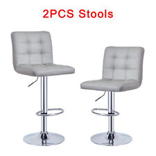 2x Bar Stools Gas Lift Swivel Stools Home Breakfast Pub Counter Chair PU Leather