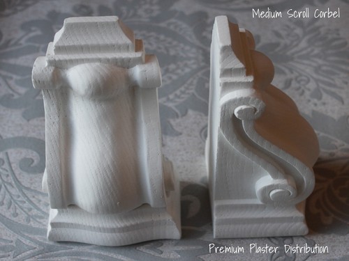 Plaster corbels scroll medium - corbels,