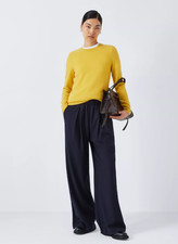 NEW John Lewis 100% Cashmere Crew Neck Jumper, Yellow, UK 20, RRP £89