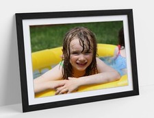 Your PHOTO/PIC on LARGE PERSONALISED FRAMED PRINT BLACK BROWN OAK OPTIONS A1- A4
