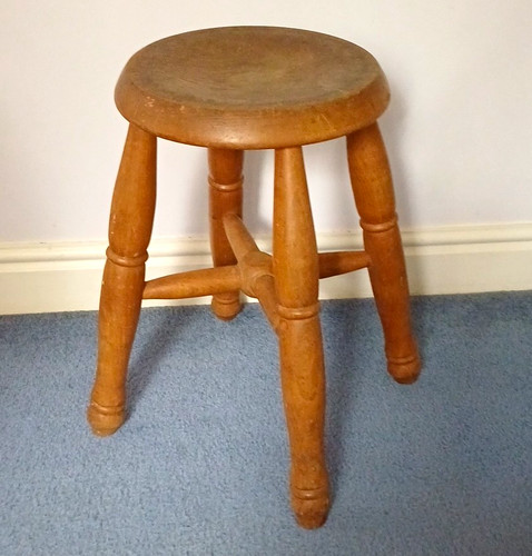Vintage wooden milking stool - wooden,