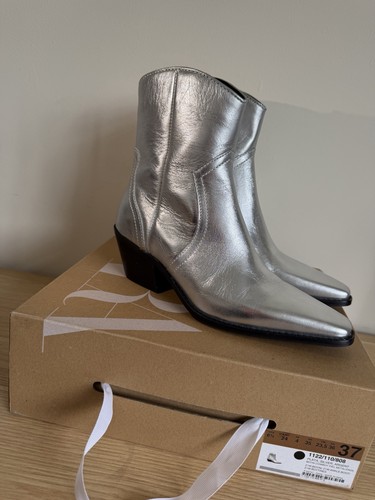 Zara silver leather cowboy - zara,