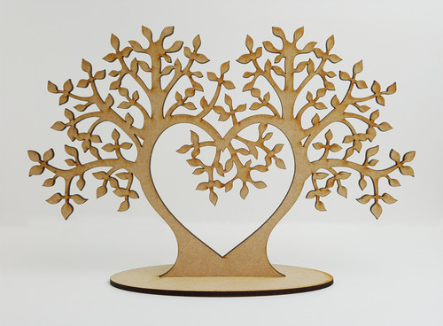 Wooden mdf heart tree - mdf,