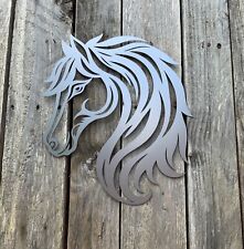 HORSE WALL ART GARDEN ORNAMENT INDOOR OUTDOOR RUSTING STEEL RIDING GIFT 2